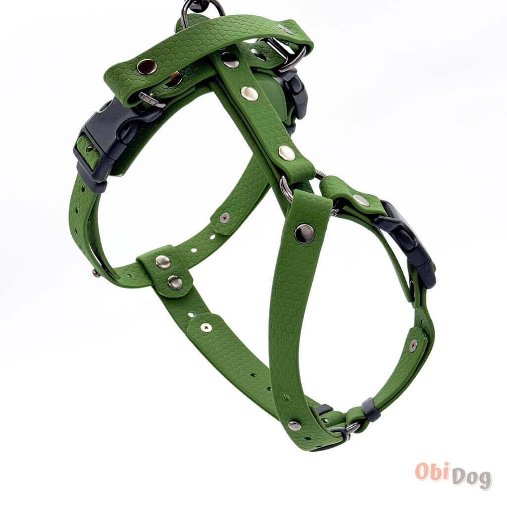 Hexa pārklājuma ūdensdrošs krūšu siksnas zaļā krāsā suņiem, anatomiski pareizs dizains.