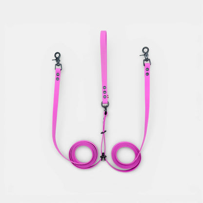 DuoFlex Hexa Double Dog Leash - Pink